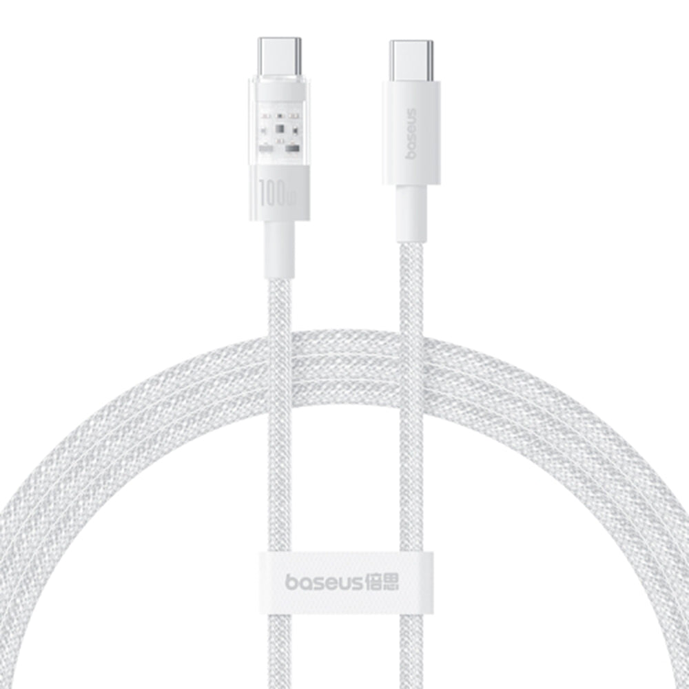 Kabel do danych i ładowania USB-C - USB-C Baseus Gem, 100W, 2m, Biały P10373000211-01