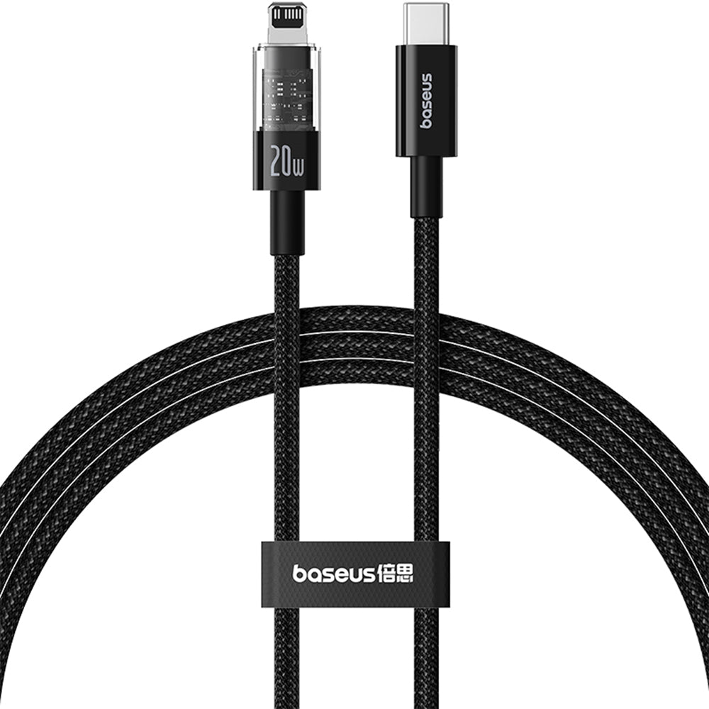 Kabel do danych i ładowania USB-C - Lightning Baseus Gem, 20W, 2m, Czarny P10373001111-01