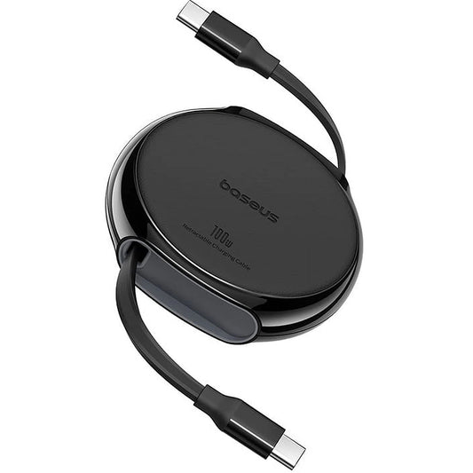 Kabel USB-C do USB-C Baseus Pathfinder Retractable, 100W, 1m, Czarny P10368400111-00