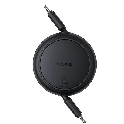 Kabel USB-C do USB-C Baseus Free2Pull Mini Retractable, 60W, 1m, Czarny P10364500111-01