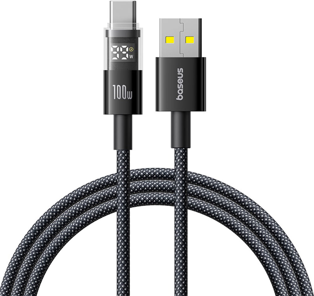 Kabel do danych i ładowania USB-A - USB-C Baseus Display 2, 100W, 1m, Czarny P10382701121-00