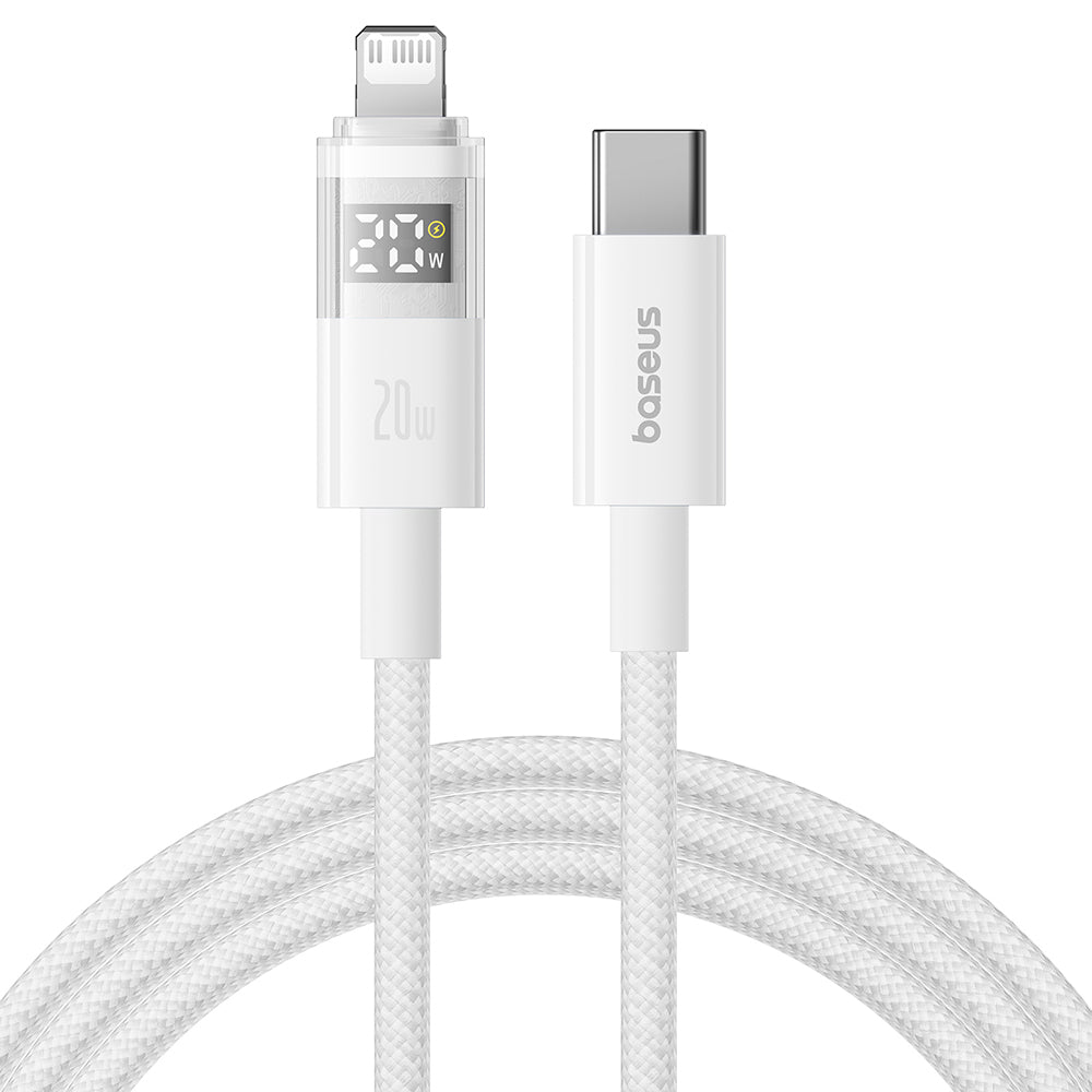 Kabel do danych i ładowania USB-C - Lightning Baseus Display 2, 20W, 1m, Biały P10382703211-00