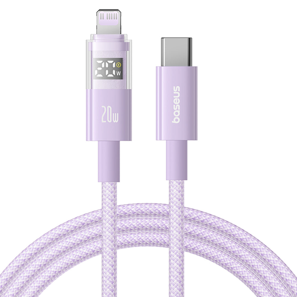 Kabel do danych i ładowania USB-C - Lightning Baseus Display 2, 20W, 1m, Fioletowy P10382703511-00