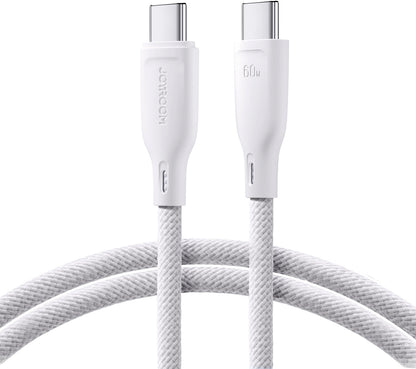 Kabel do danych i ładowania USB-C - USB-C Joyroom Multi-Color S-A34, 60W, 1m, Biały