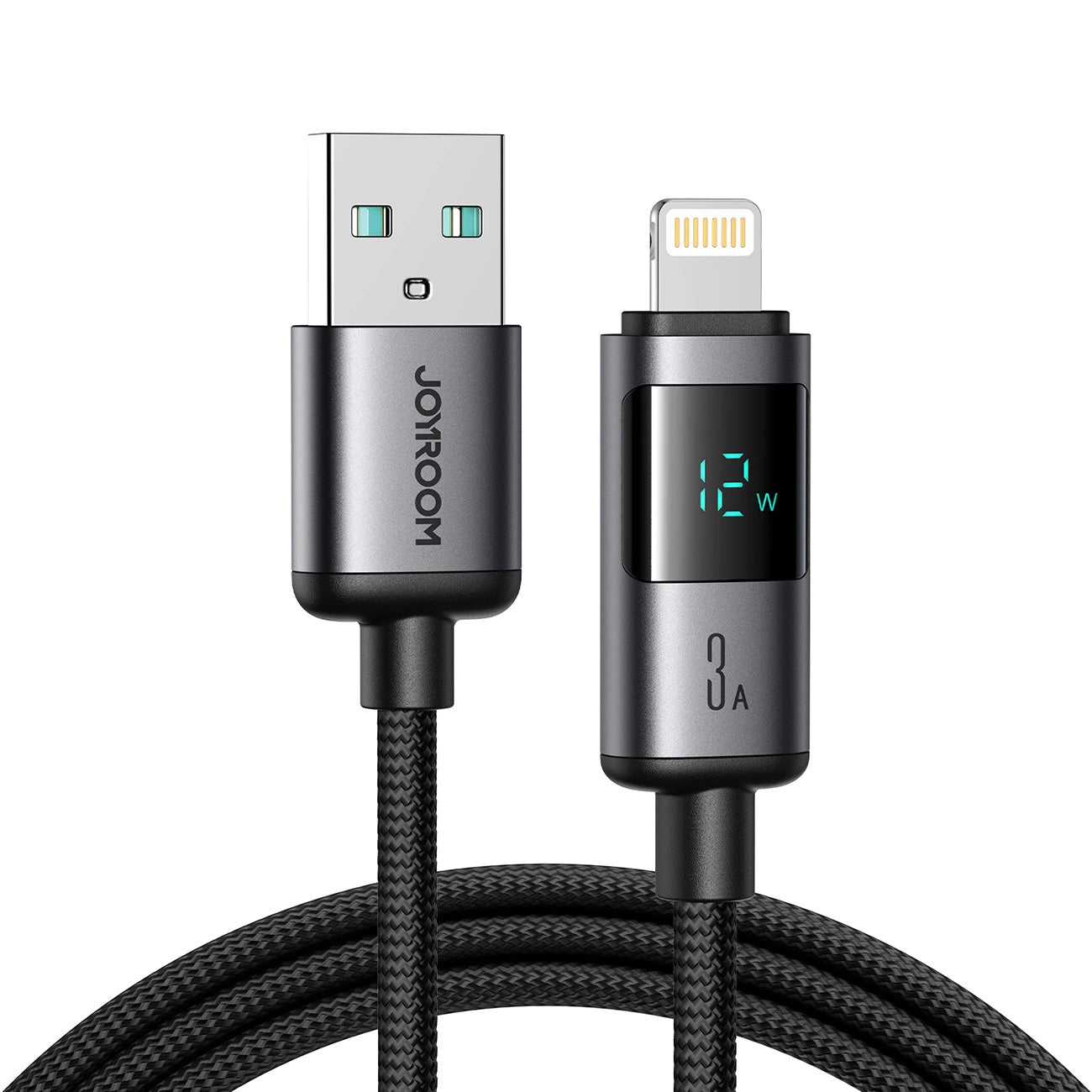 Kabel do danych i ładowania USB-A - Lightning Joyroom S-A16 Pro Prism Display, 12W, 1.2m, Czarny