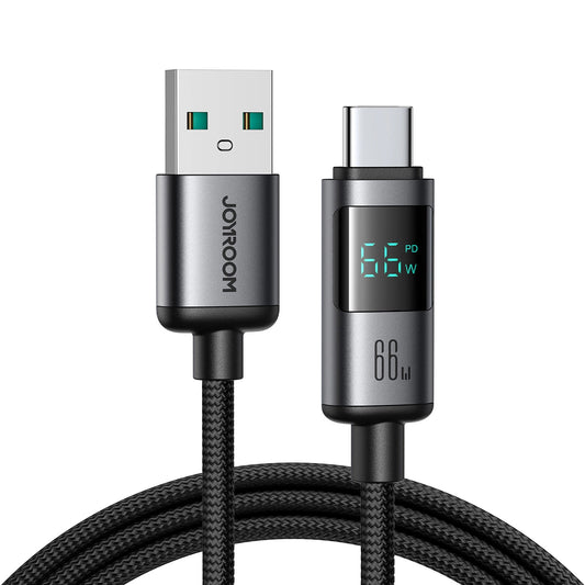Kabel do danych i ładowania USB-A - USB-C Joyroom S-A16 Pro Prism Display, 66W, 1.2m, Czarny