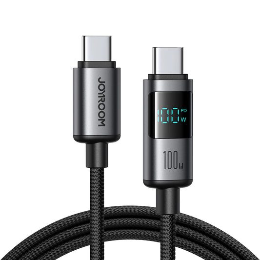 Kabel do danych i ładowania USB-C - USB-C Joyroom S-A16 Pro Prism Display, 100W, 1,2m, Czarny