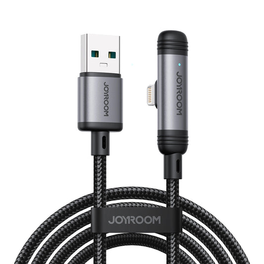 Kabel do danych i ładowania USB-A - Lightning Joyroom S-A56 EnjoyX Angled, 18W, 1.2m, Czarny