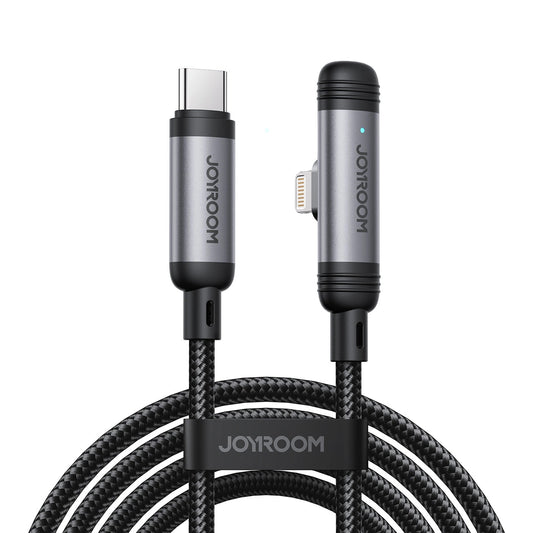 Kabel do danych i ładowania USB-C - Lightning Joyroom S-A56 EnjoyX Angled, 30W, 1.2m, Czarny