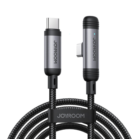 Kabel do danych i ładowania USB-C - USB-C Joyroom S-A56 EnjoyX Angled, 60W, 1.2m, Czarny