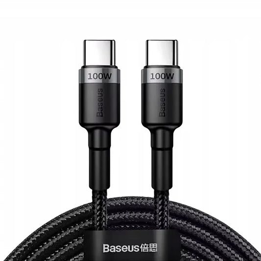 Kabel USB-C do USB-C Baseus Cafule, 100W, 2m, Szary CATKLF-BLG1