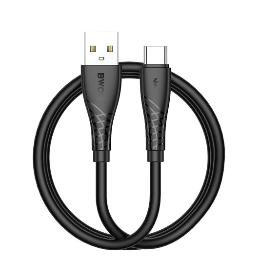 Kabel do danych i ładowania USB-A - USB-C BWOO BO-X318C, 27W, 1m, Czarny