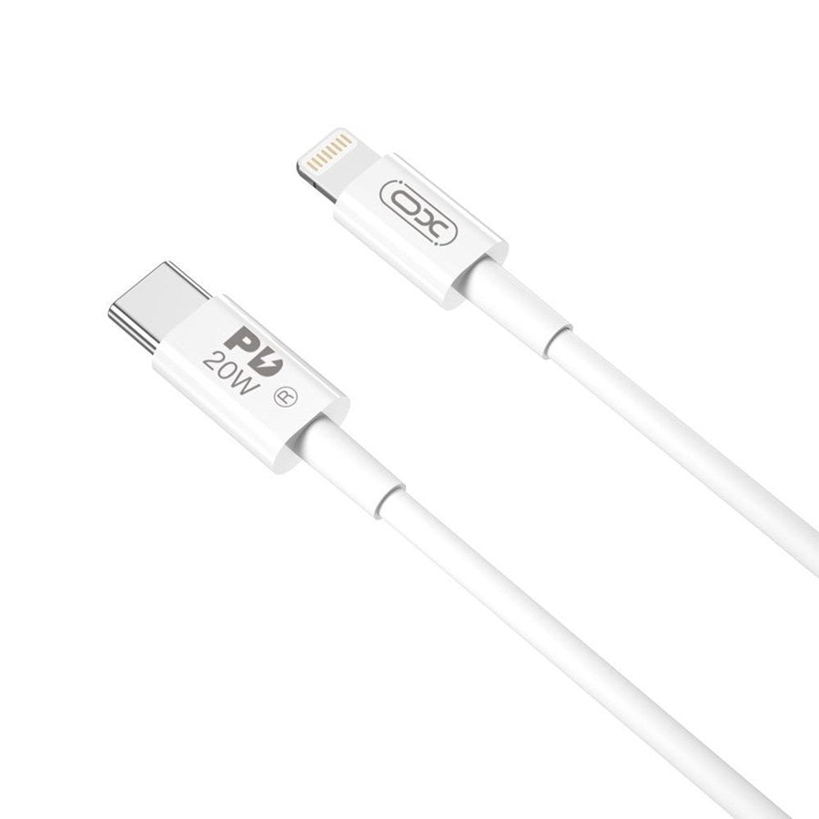 Kabel do danych i ładowania USB-C - Lightning XO Design NB-Q189A, 20W, 1m, Biały
