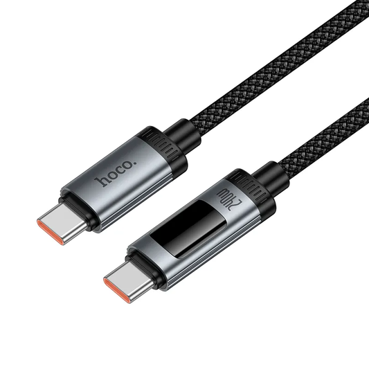 Kabel do danych i ładowania USB-C - USB-C HOCO Display U148, 240W, 1.2m, Czarny