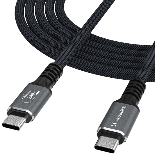 Kabel do danych i ładowania USB-C - USB-C WZK WPS-UY42S, 240W, 2m, Czarny