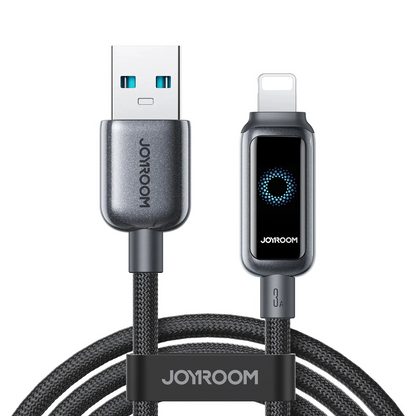 Kabel do danych i ładowania USB-A - Lightning Joyroom S-A55 StarFlight Display, 18W, 1.2m, Czarny