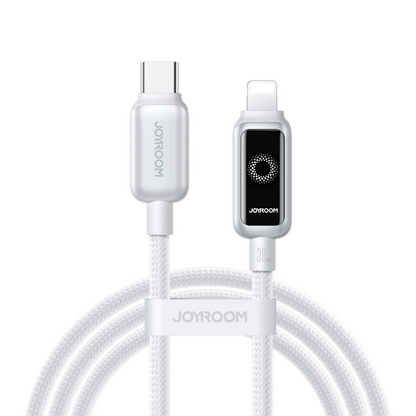 Kabel do danych i ładowania USB-C - Lightning Joyroom S-A55 StarFlight Display, 30W, 1.2m, Biały