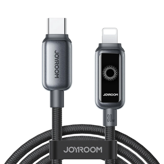 Kabel do danych i ładowania USB-C - Lightning Joyroom S-A55 StarFlight Display, 30W, 1.2m, Czarny