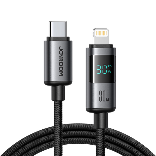 Kabel do danych i ładowania USB-C - Lightning Joyroom S-A16 Pro Prism Display, 30W, 1.2m, Czarny