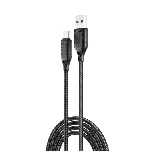 Kabel do danych i ładowania USB-A - USB-C XO Design NB235, 18W, 1m, Czarny