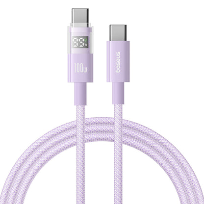 Kabel do danych i ładowania USB-C - USB-C Baseus Display 2, 100W, 1m, Fioletowy P10382702511-00