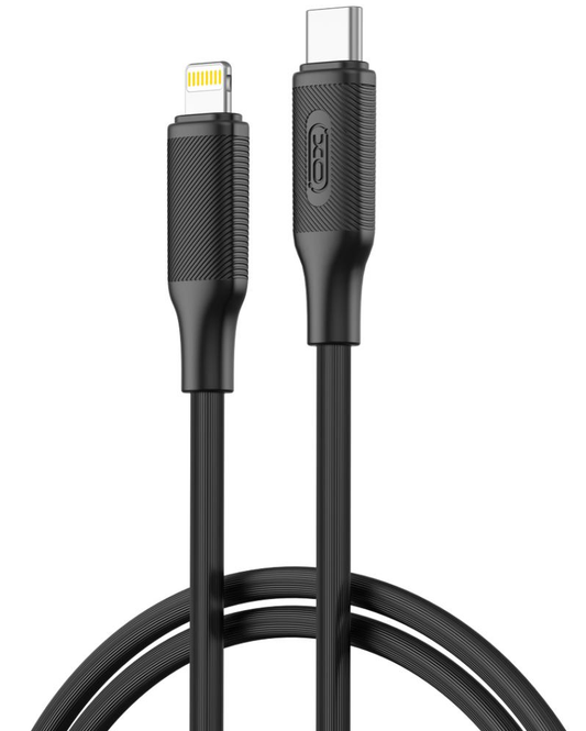 Kabel do danych i ładowania USB-C - Lightning XO Design NB-Q265A, 27W, 1m, Czarny