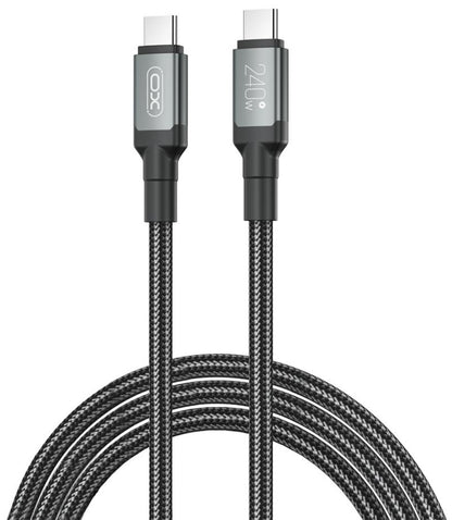 Kabel do danych i ładowania USB-C - USB-C XO Design NB-Q264B, 240W, 2m, Czarny