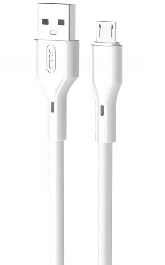 Kabel do danych i ładowania USB-A - microUSB XO Design NB230, 18W, 1m, Biały