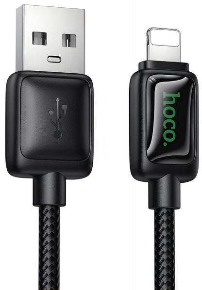 Kabel do danych i ładowania USB-A - Lightning HOCO U146, 12W, 1.2m, Czarny