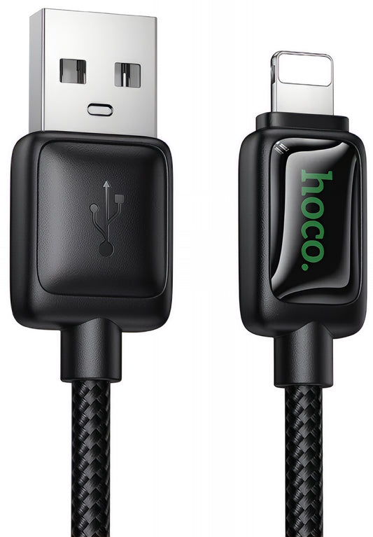 Kabel do danych i ładowania USB-A - Lightning HOCO U146, 12W, 1.2m, Czarny