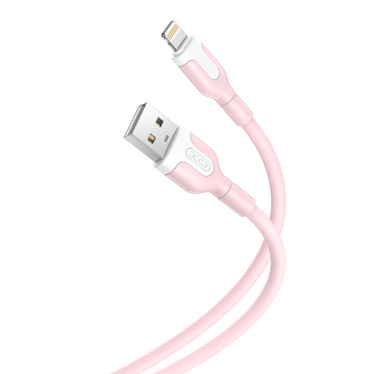 Kabel do danych i ładowania USB-A - Lightning XO Design NB212, 18W, 1m, Różowy