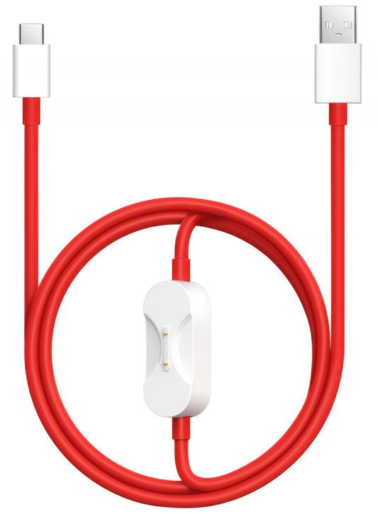 Kabel do danych i ładowania USB-A - USB-C / Pogo Pin OnePlus DL162, 80W, 1.2m, Czerwony 5461100665