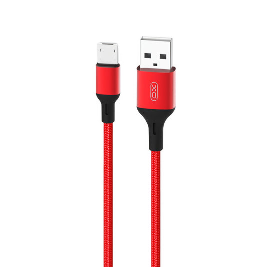 Kabel do danych i ładowania USB-A - microUSB XO Design NB143, 18W, 2m, Czerwony