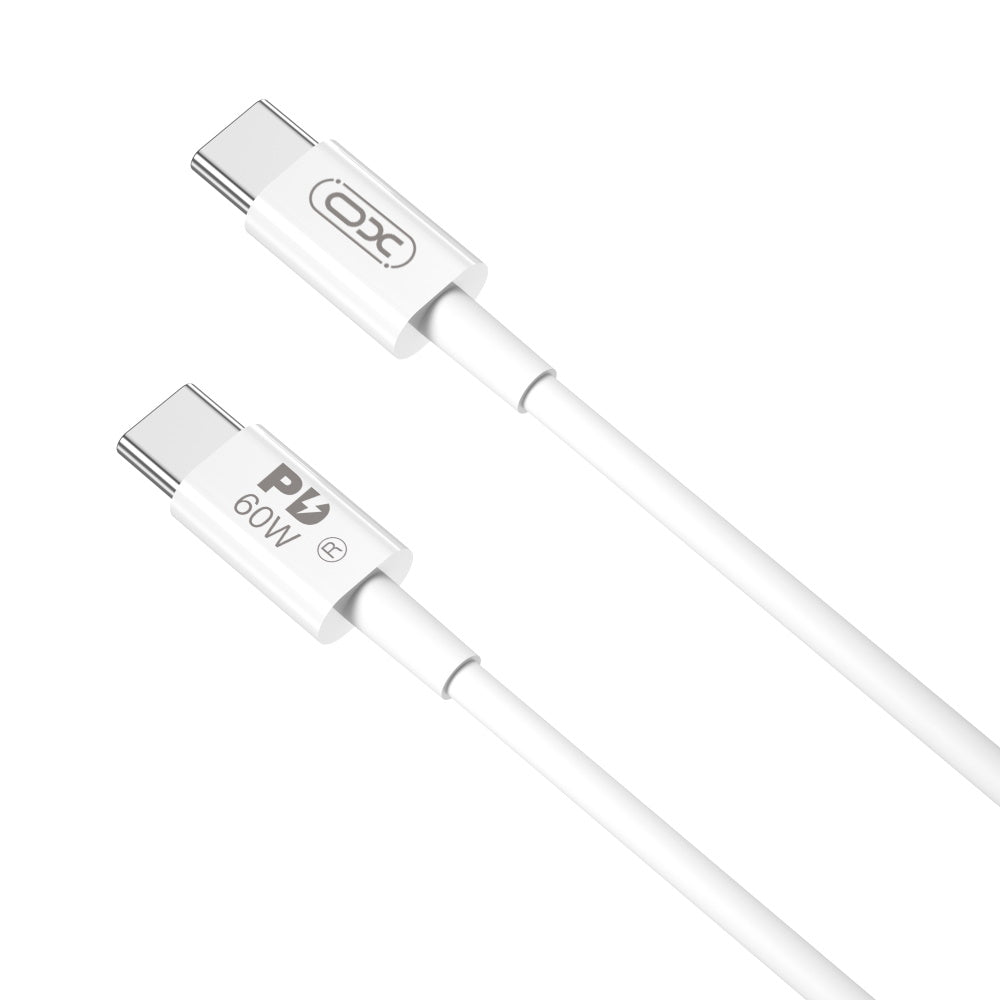 Kabel do danych i ładowania USB-C - USB-C XO Design NB-Q190B, 60W, 2m, Biały