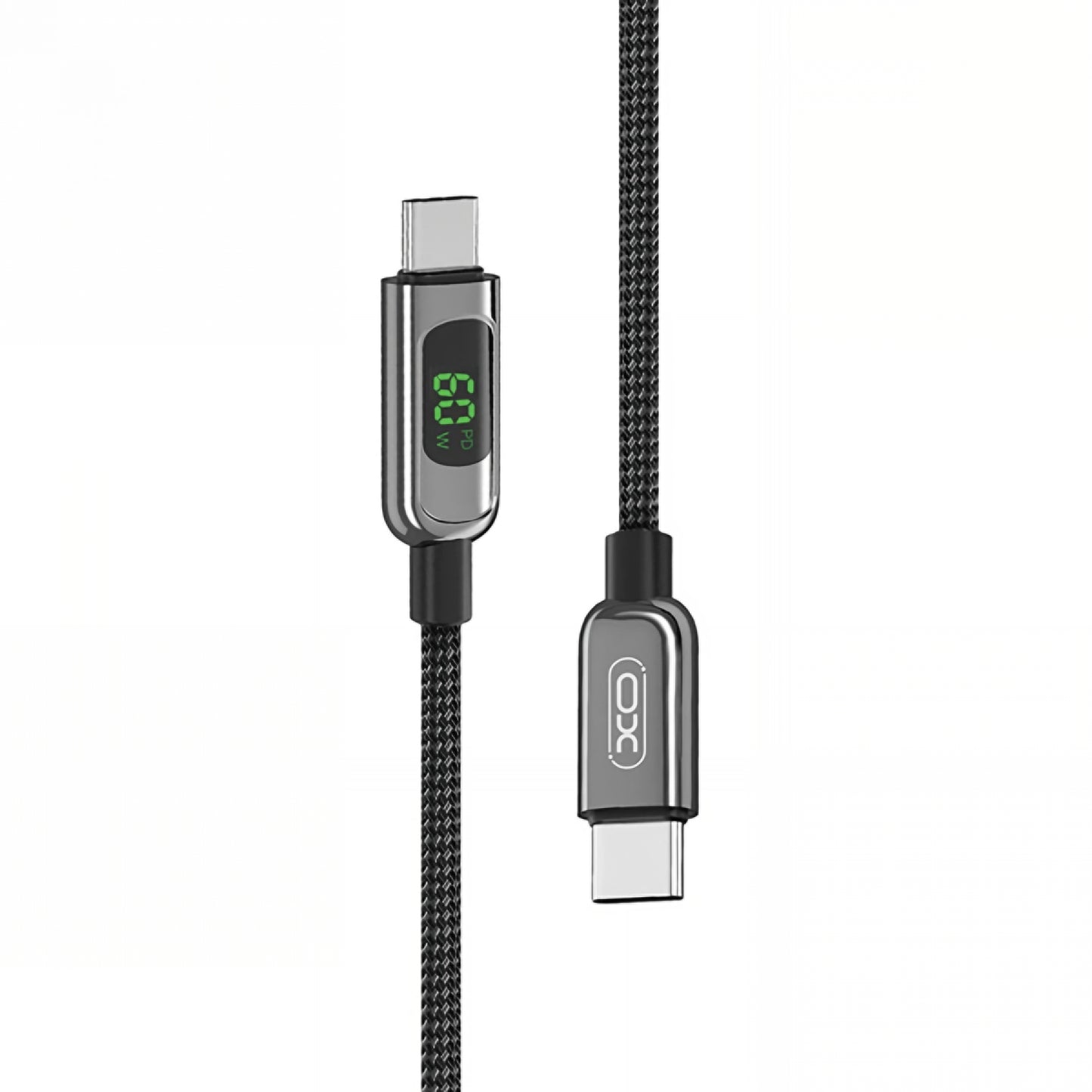 Kabel do danych i ładowania USB-C - USB-C XO Design NB-Q203B Display, 60W, 1m, Czarny