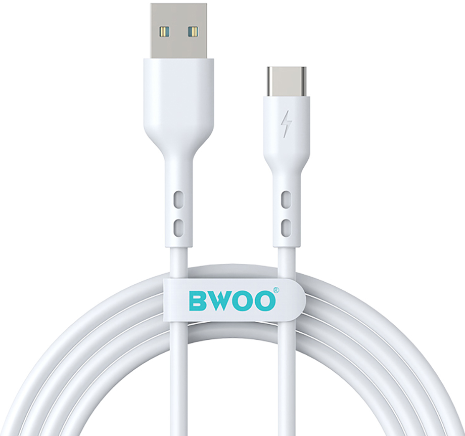 Kabel do danych i ładowania USB-A - USB-C BWOO X172C, 60W, 1m, Biały