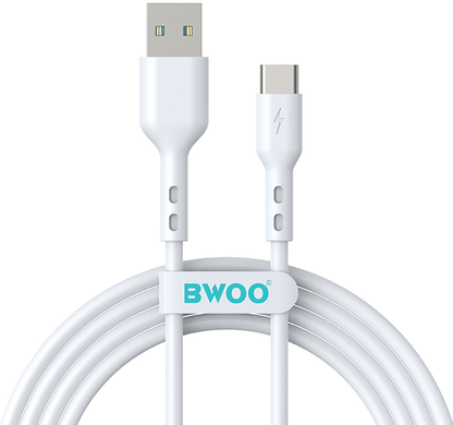 Kabel do danych i ładowania USB-A - USB-C BWOO X172C, 60W, 1m, Biały
