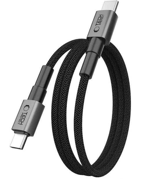 Kabel do danych i ładowania USB-C - USB-C Tech-Protect Ultraboost DNA MagTwist, 100W, 1m, Szary