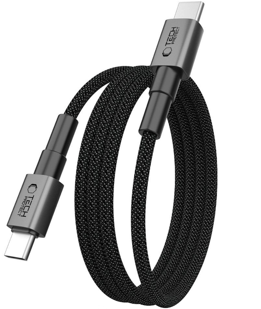 Kabel do danych i ładowania USB-C - USB-C Tech-Protect Ultraboost DNA MagTwist, 100W, 2m, Szary
