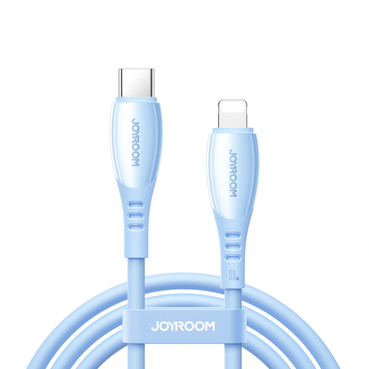 Kabel do danych i ładowania USB-C - Lightning Joyroom S-A59 Vibrant, 30W, 1.2m, Niebieski