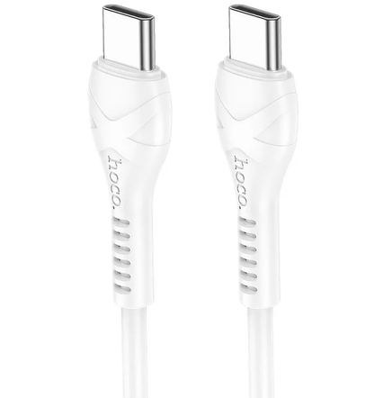 Kabel do danych i ładowania USB-C - USB-C HOCO X37, 60W, 1m, Biały