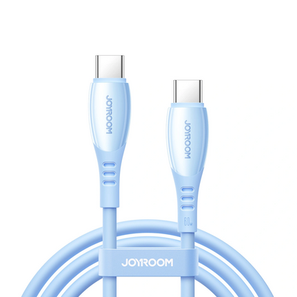 Kabel do danych i ładowania USB-C - USB-C Joyroom S-A59 Vibrant, 60W, 1.2m, Niebieski