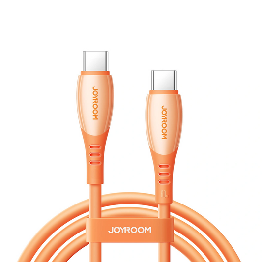 Kabel do danych i ładowania USB-C - USB-C Joyroom S-A59 Vibrant, 60W, 1.2m, Pomarańczowy