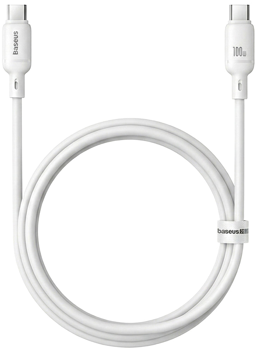 Kabel USB-C do USB-C Baseus Silky, 100W, 1m, Biały P10377704213-00