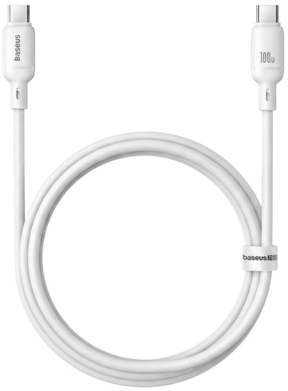 Kabel USB-C do USB-C Baseus Silky, 100W, 1m, Biały P10377704213-00
