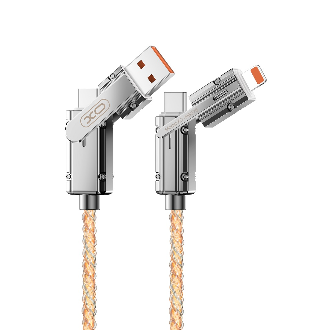 USB-C / USB-A - USB-C / Lightning XO Design NB276 Data and Charging Cable, 60W, 1m, Gray