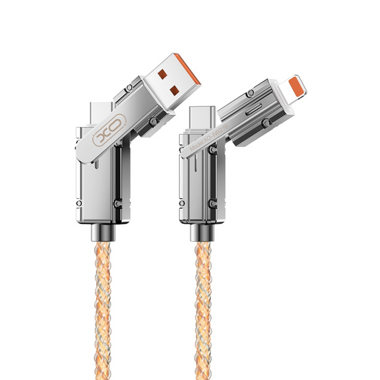 Kabel do danych i ładowania USB-C / USB-A - USB-C / Lightning XO Design NB276, 60W, 1m, Szary