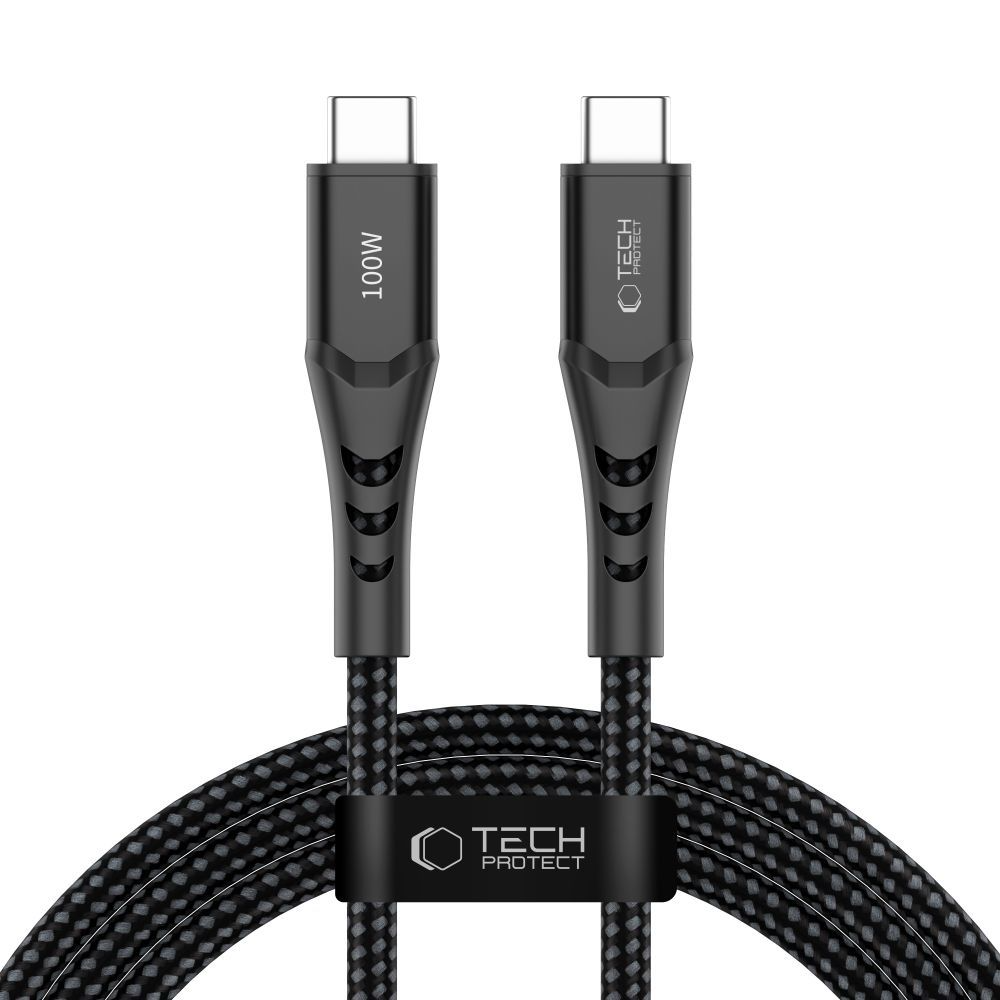 Kabel do przesyłu danych i ładowania USB-C - USB-C Tech-Protect UB11T Ultraboost, 100W, 2m, Czarny