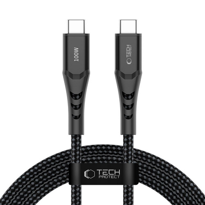 Kabel do przesyłu danych i ładowania USB-C - USB-C Tech-Protect UB11T Ultraboost, 100W, 2m, Czarny