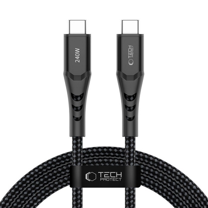 Kabel do przesyłu danych i ładowania USB-C - USB-C Tech-Protect UB11T Ultraboost, 240W, 2m, Czarny